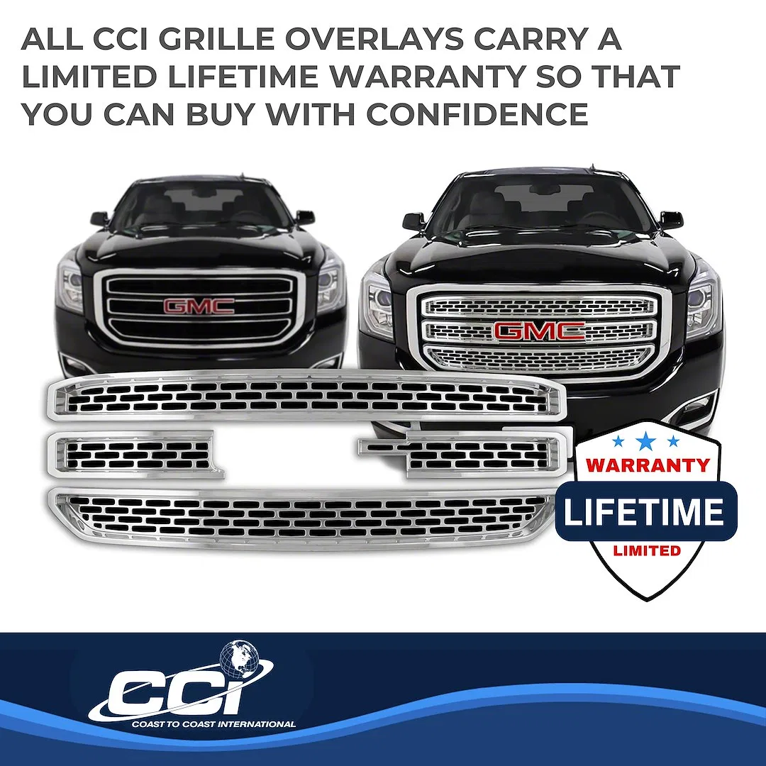 IWCGI129 – COAST2COAST Grille Insert, Overlay Mesh Style 4 Piece With Emblem Cutout Chrome Plated AB - view 3